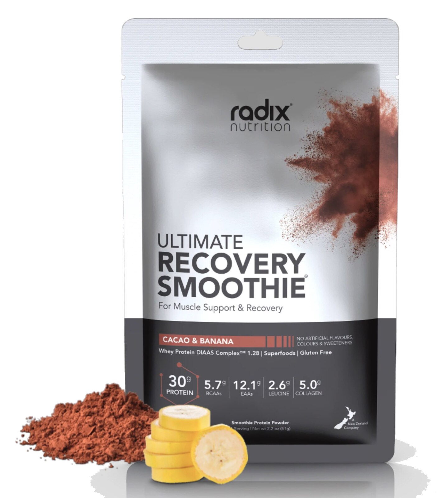 Radix Nutrition Ultimate Recovery Smoothie - Cacao and Banana V2 - 250 kcal  (Single Serve)