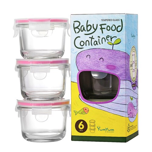 Glasslock 3 Piece Round Baby Food Container Set - 165ml