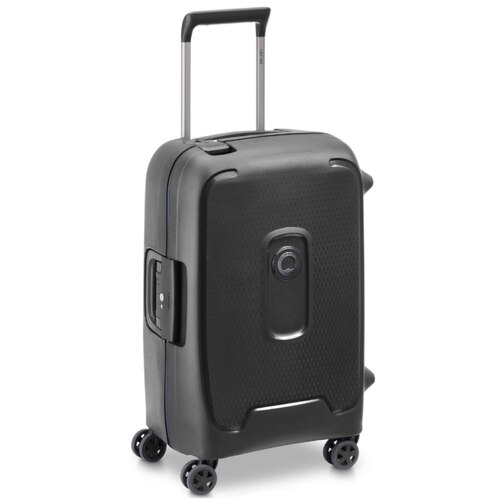 Delsey Moncey 55 cm 4-Wheel Carry-on Suitcase - Black (Recycled Material)