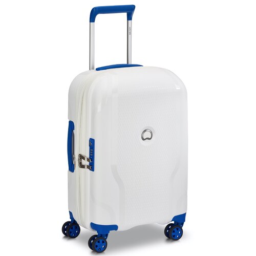 Delsey Clavel 55cm 4 Dual-Wheeled Expandable Cabin Case - White / Blue