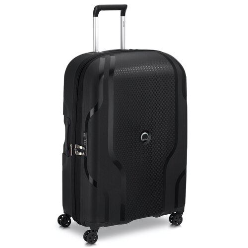 Delsey Clavel 76 cm 4-Wheel Expandable Suitcase - Black (Recycled Material)