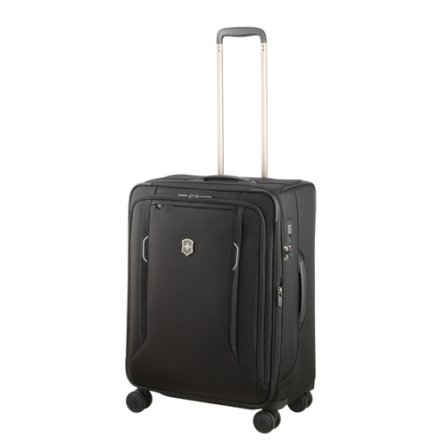 Victorinox Werks Traveller 6.0 - 63cm 4 Wheel Expandable Softside Medium Size Suitcase - Black