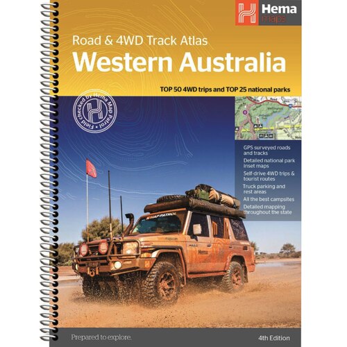 Hema Western Australia Road and 4WD Track Atlas (Spiral Bound ) 4th Edition