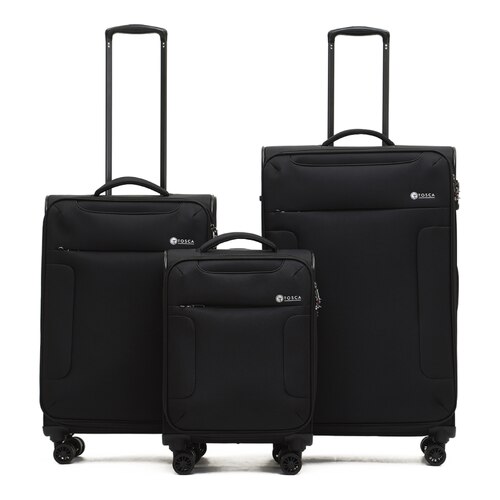 Tosca SO LITE 3.0 - 4-Wheel Spinner Case Set of 3 - Black (Small, Medium and Large)