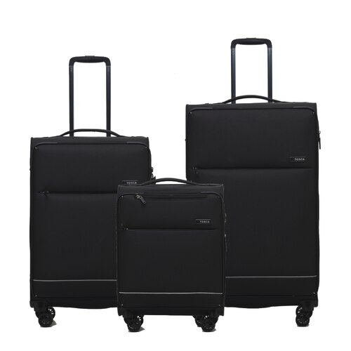 Tosca SO LITE  4-Wheel Suitcase Set of 3 - Black (Carry-on, Medium and Large)