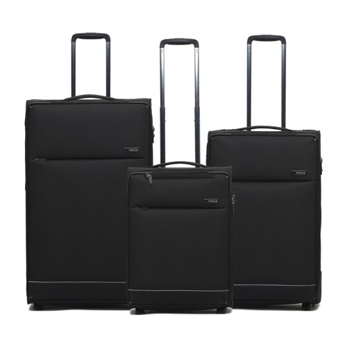 Tosca SO LITE 2-Wheel Suitcase Set of 3 - Black (Carry-on, Medium and Large)