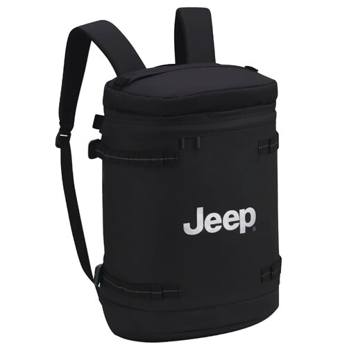 Jeep Cylindrical 17" Laptop Backpack with RFID - Black (JS013C)