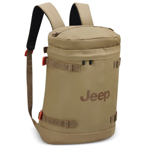 Jeep Cylindrical 17" Laptop Backpack with RFID - Beige (JS013C)