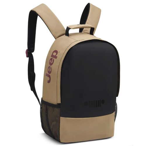 Jeep Dual Material 15.6" Laptop Backpack - Beige (JS012C)