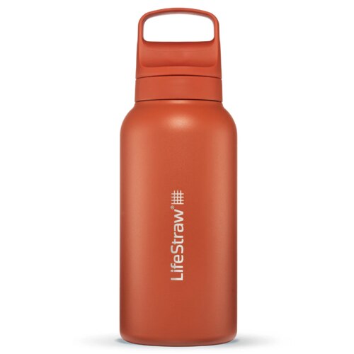 LifeStraw Go 2.0 - 1L Stainless Steel Water Filter Bottle - Kyoto Orange