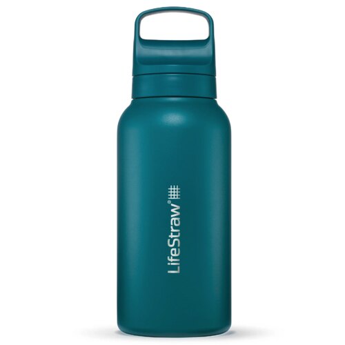 LifeStraw Go 2.0 - 1L Stainless Steel Water Filter Bottle - Laguna Teal