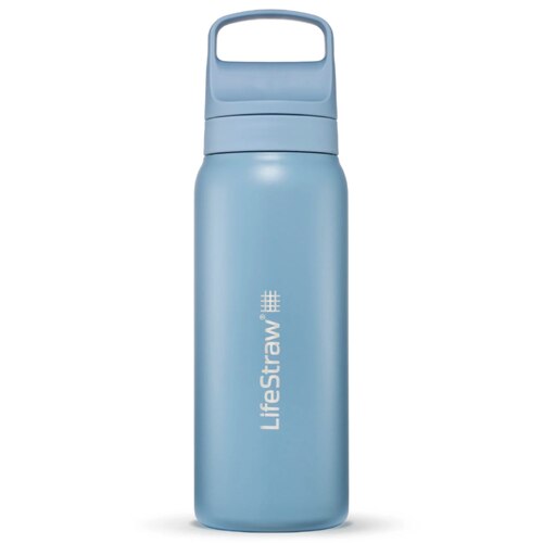 LifeStraw Go 2.0 - 700ml Stainless Steel Water Filter Bottle - Icelandic Blue