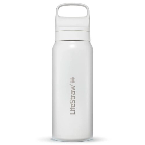 LifeStraw Go 2.0 - 700ml Stainless Steel Water Filter Bottle - White