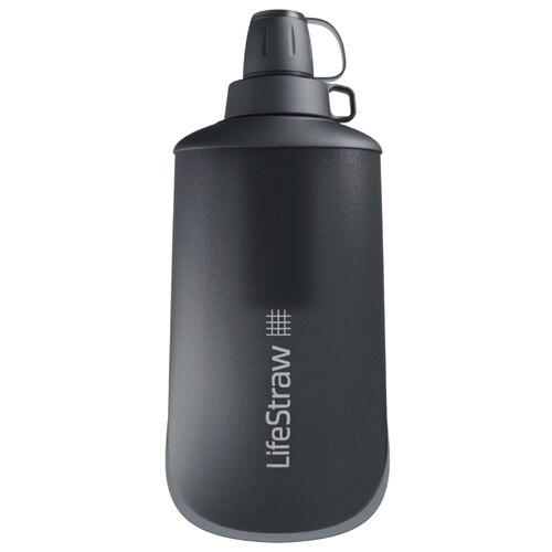 LifeStraw Peak 650ml Collapsible Squeeze Bottle with Filter - Dark Gray