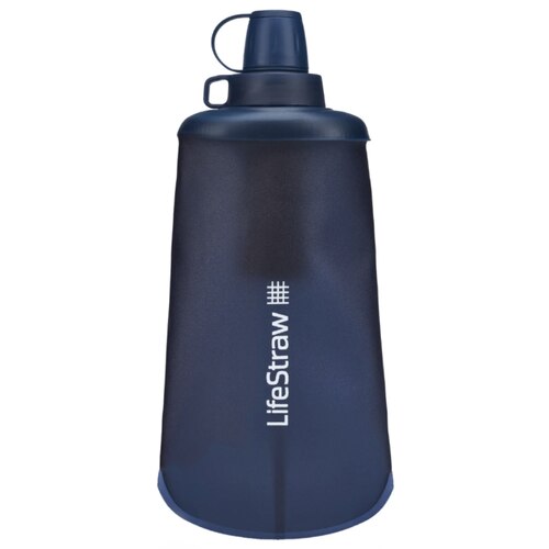 LifeStraw Peak 650ml Collapsible Squeeze Bottle with Filter - Mountain Blue