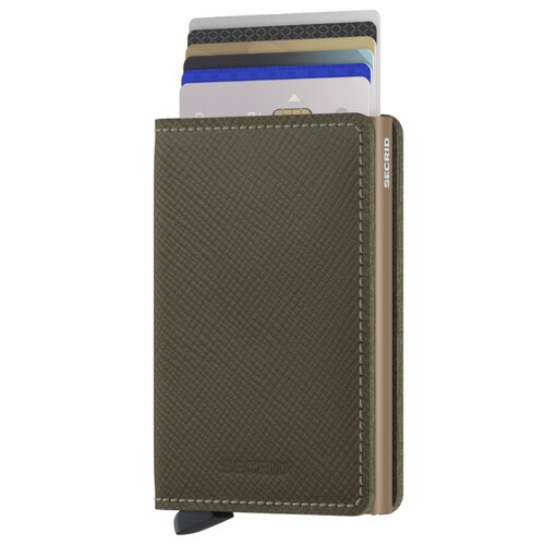 Secrid Slimwallet Compact Wallet - Saffiano Olive