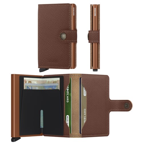 Secrid Miniwallet Compact Wallet - Saffiano Caramel