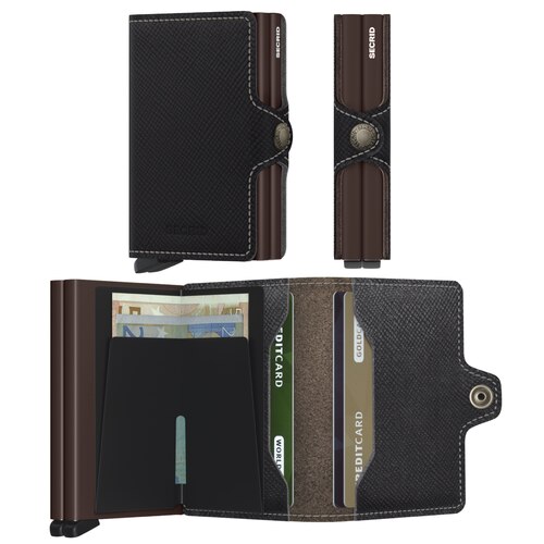 Secrid Twinwallet Compact Wallet - Saffiano Brown