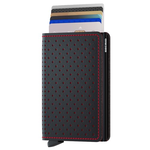 Secrid Slimwallet Perforated - Compact Wallet - Black / Red