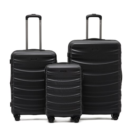 Tosca Interstellar 4-Wheel Expandable Suitcase Set of 3 - Black (Small, Medium & Large)