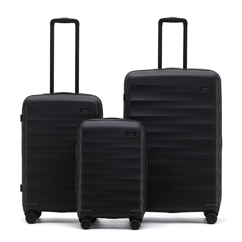 Tosca Interstellar 2.0 - 4-Wheel Expandable Suitcase Set of 3 - Black (Small, Medium & Large)