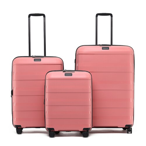 Tosca Comet 4-Wheel Expandable Suitcase Set of 3 - Coral (Small, Medium & Large)