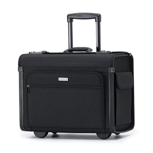 Tosca Deluxe Softside Business Pilot Carry On Suitcase - Black