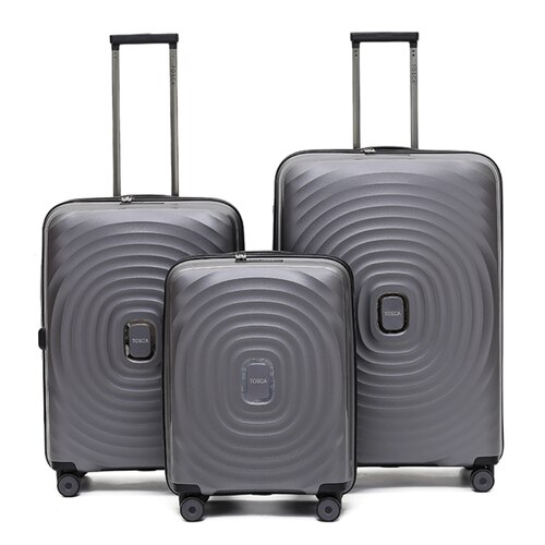 Tosca Eclipse 4-Wheel Expandable Suitcase Set of 3 - Charcoal (Small, Medium & Large)