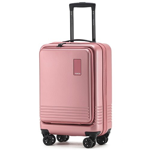 Tosca Horizon 53 cm 4-Wheel Expandable Laptop Carry On Suitcase - Rose