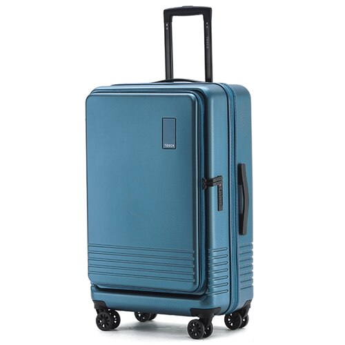 Tosca Horizon 66 cm 4-Wheel Expandable Front Opening Case - Blue