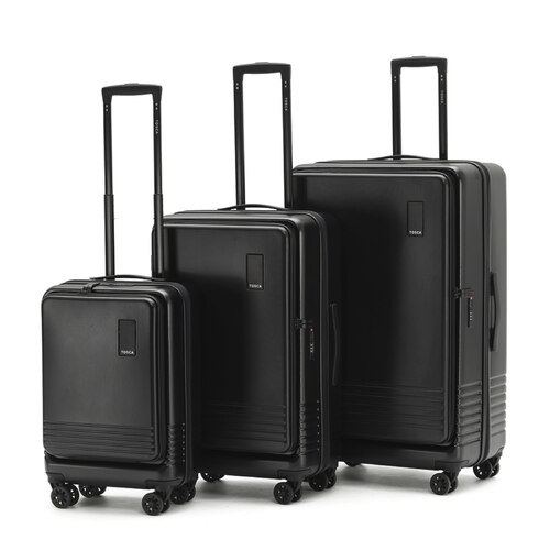 Tosca Horizon 4-Wheel Expandable Suitcase Set of 3 - Black (Small, Medium & Large)