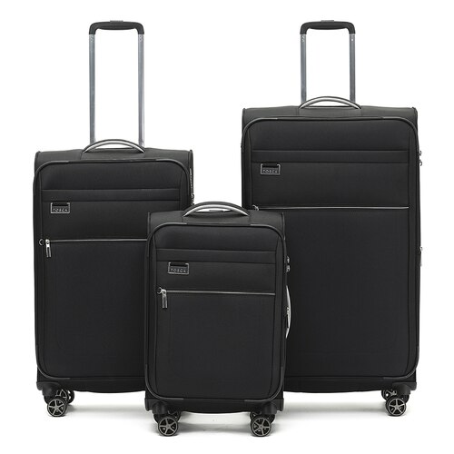 Tosca Vega 4-Wheel Spinner Suitcase Set of 3 - Black (Small