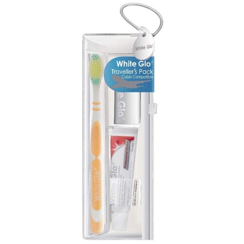 White Glo Toothbrush and Toothpaste Travel Kit